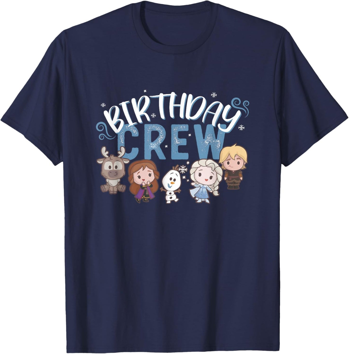 Disney Frozen Birthday Crew Cute Chibi Group Shot Big Logo