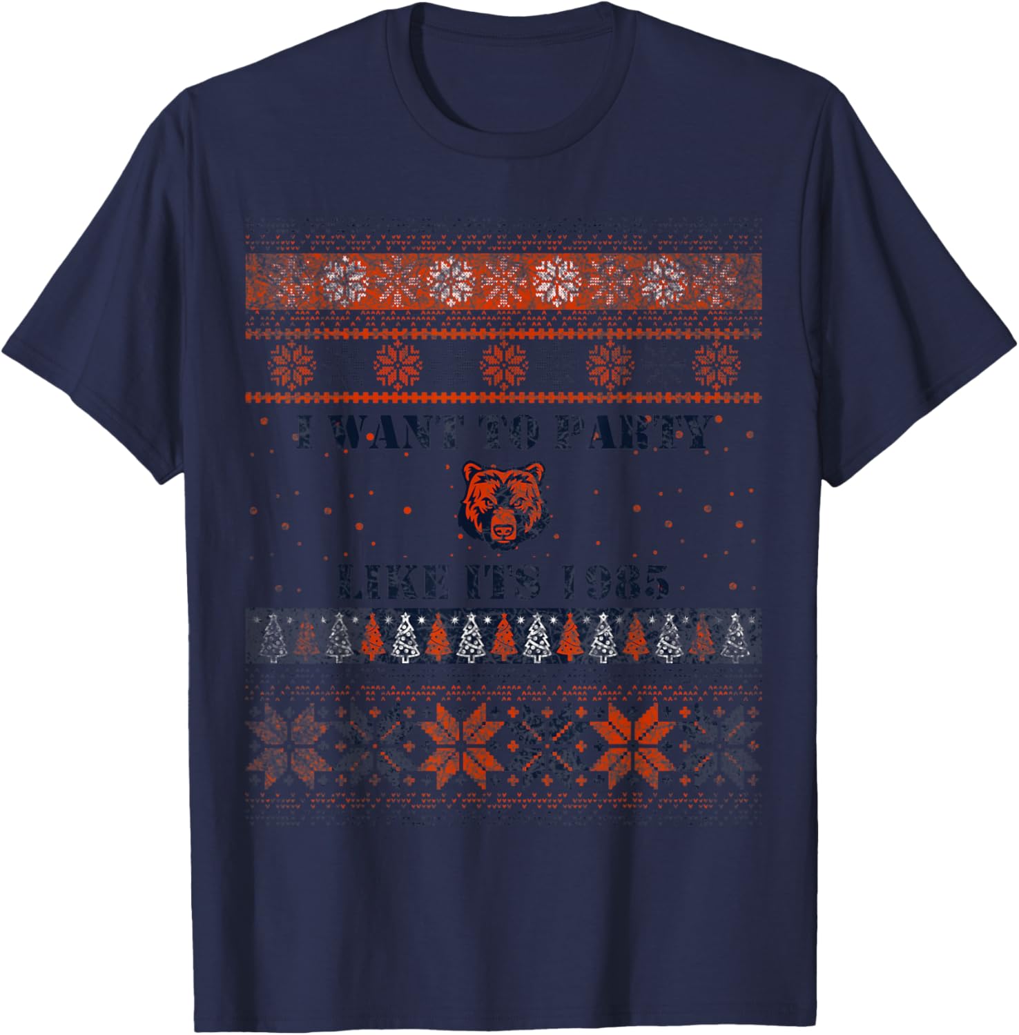 I want to Party Like its 1985 Ugly Bear Head Xmas Sweater