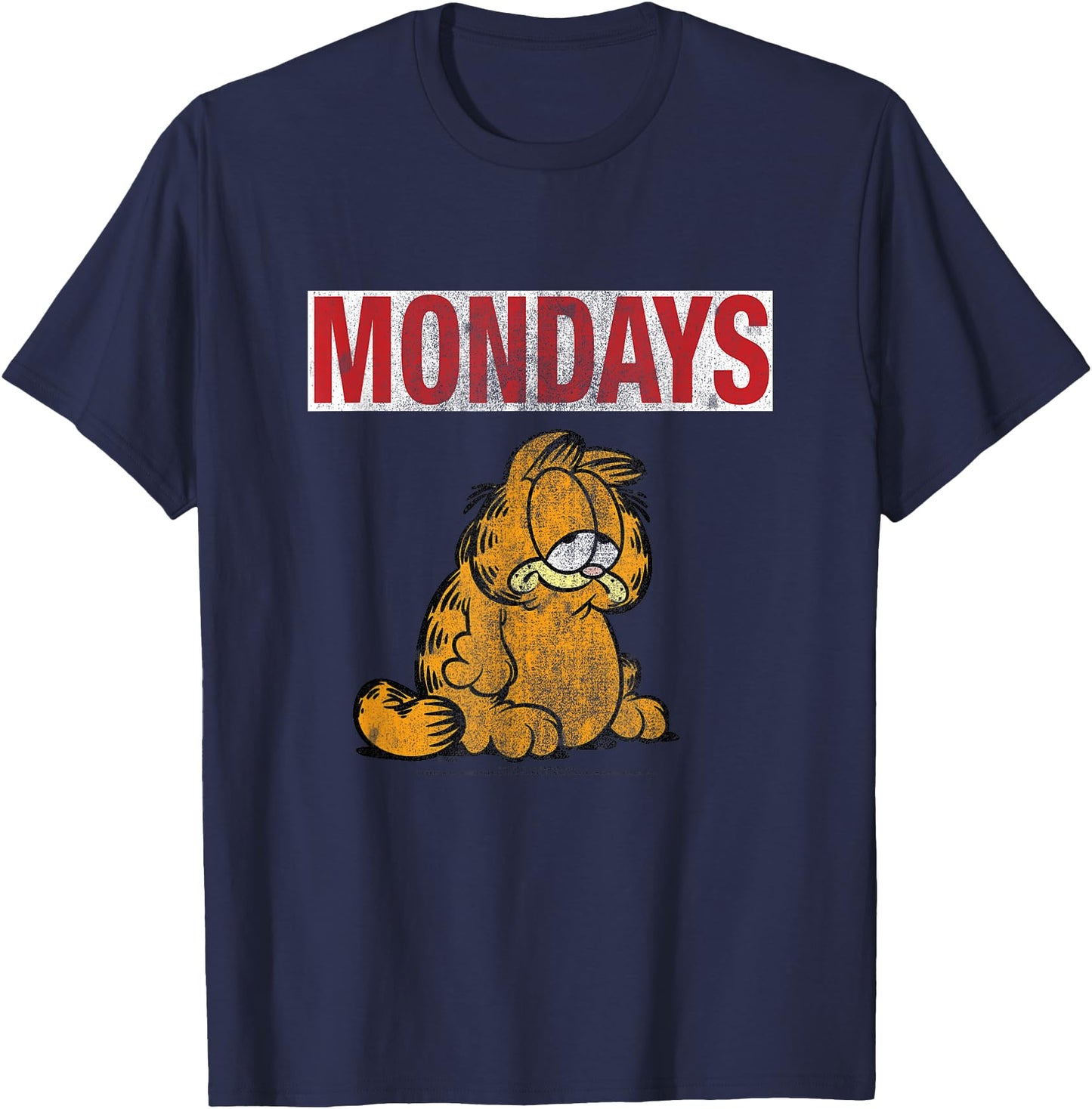 Garfield Hates Mondays Distressed Cat Cartoon