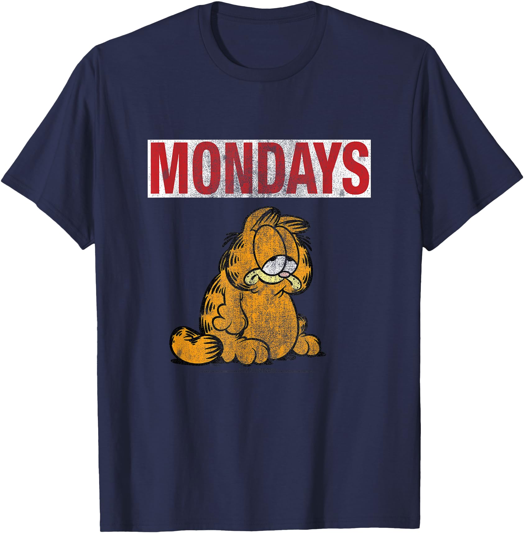 Garfield Hates Mondays Distressed Cat Cartoon