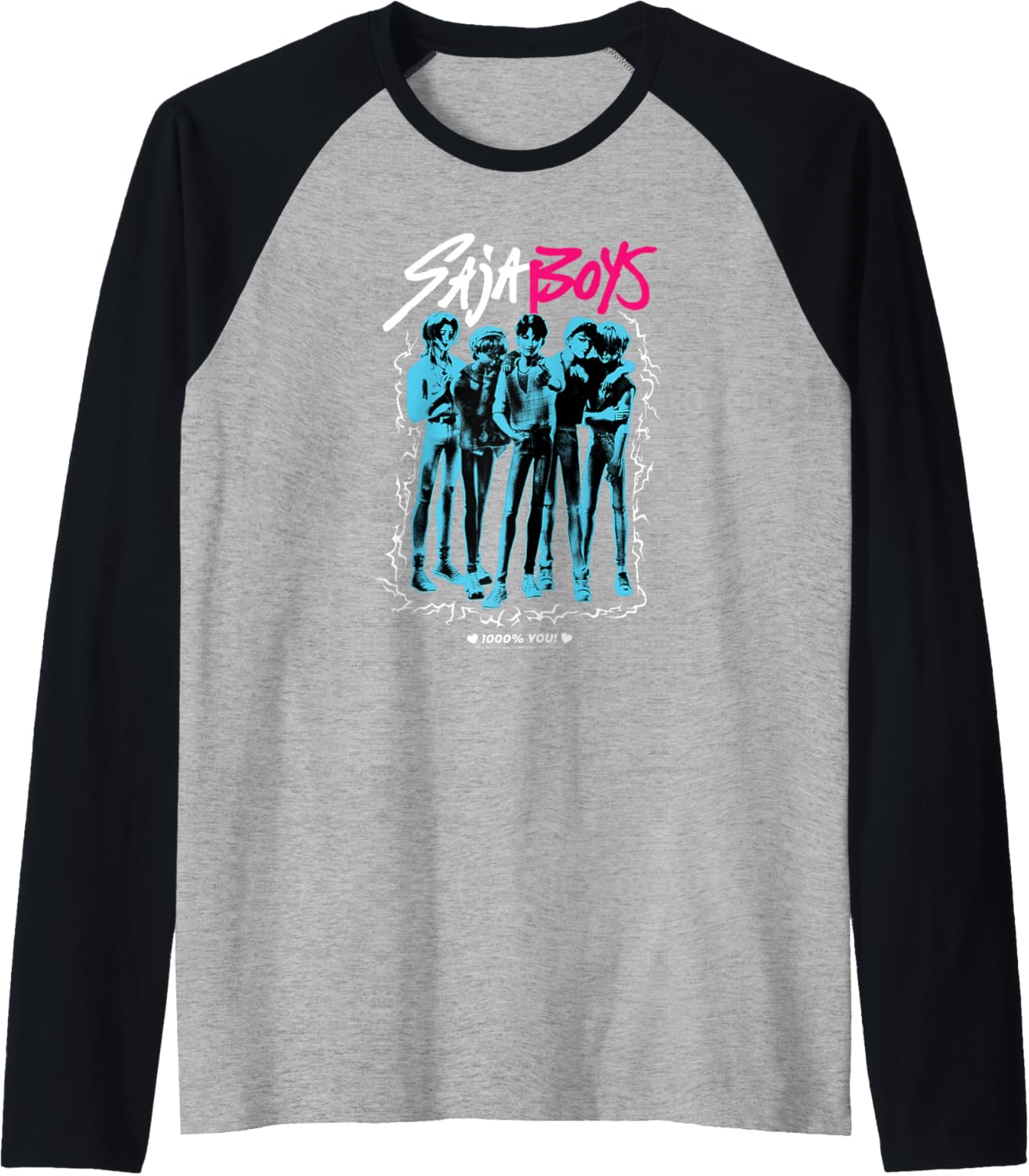 Kpop Demon Hunters Saja Boys 1000% You! Poster Raglan Baseball Tee