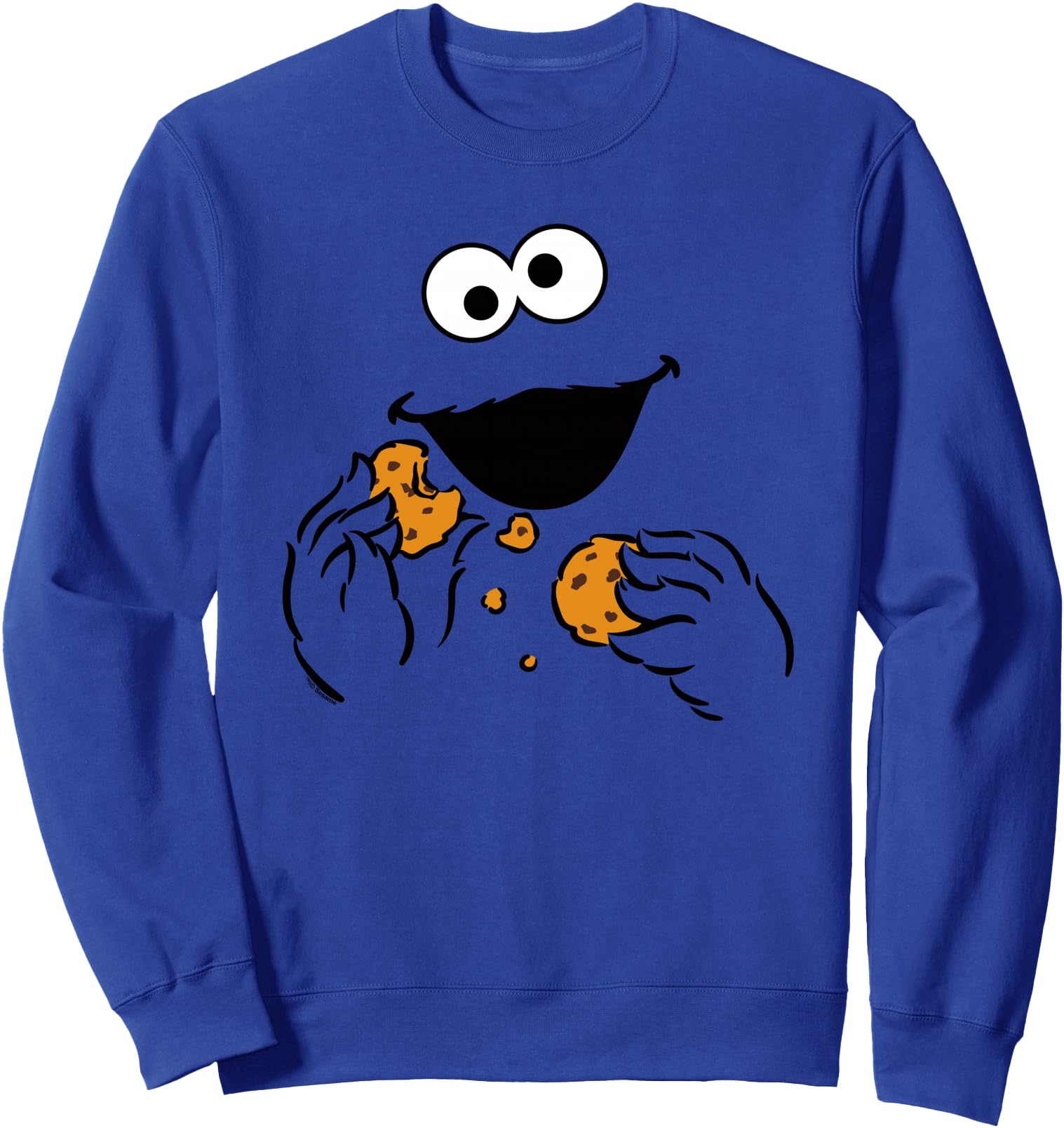 Sesame Street Cookie Monster Om Nom Face Halloween Costume Sweatshirt