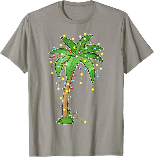 Christmas Lights Palm Tree Beach Funny Tropical Xmas Gift