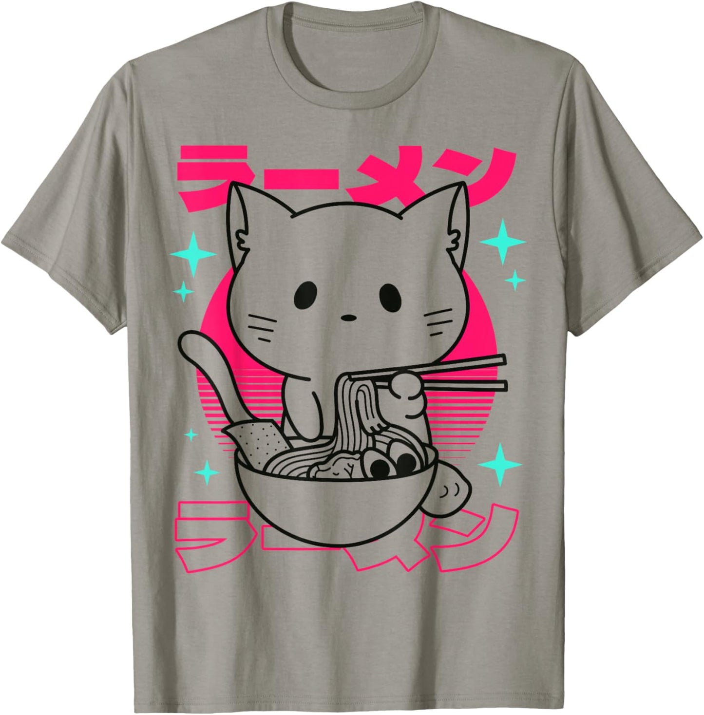 Anime Ramen Cat Japanese Retro Noodles Aesthetic Kawaii Cat