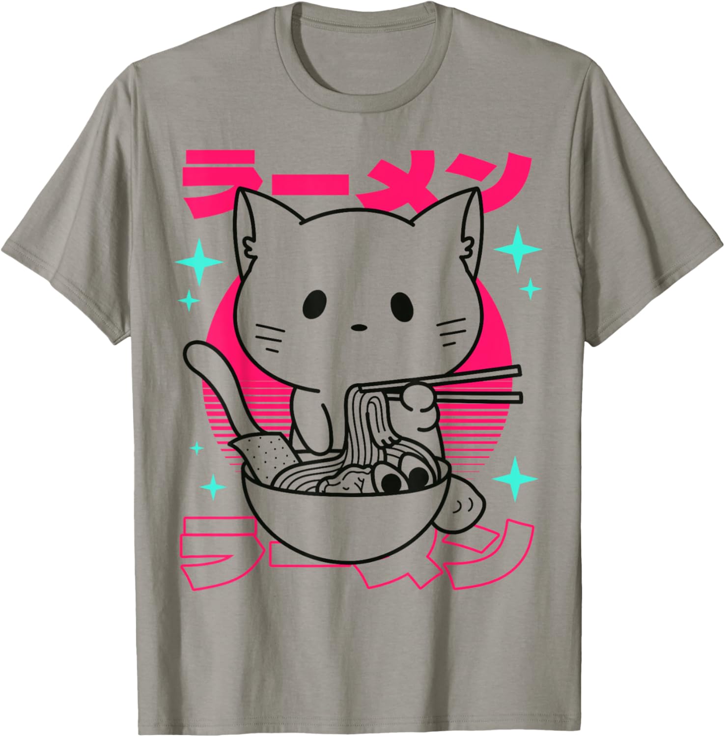 Anime Ramen Cat Japanese Retro Noodles Aesthetic Kawaii Cat
