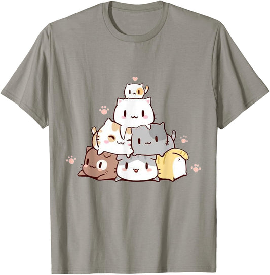 Cat Neko Chibi T-Shirt for Men Women Kids