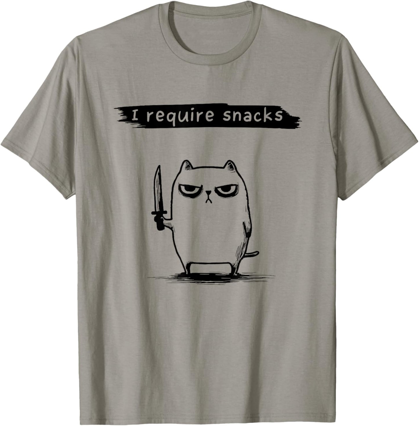 Funny Cat Meme I Require Snacks Design Men Women Kids