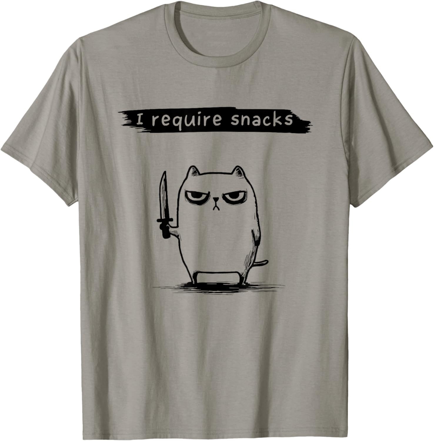 Funny Cat Meme I Require Snacks Design Men Women Kids