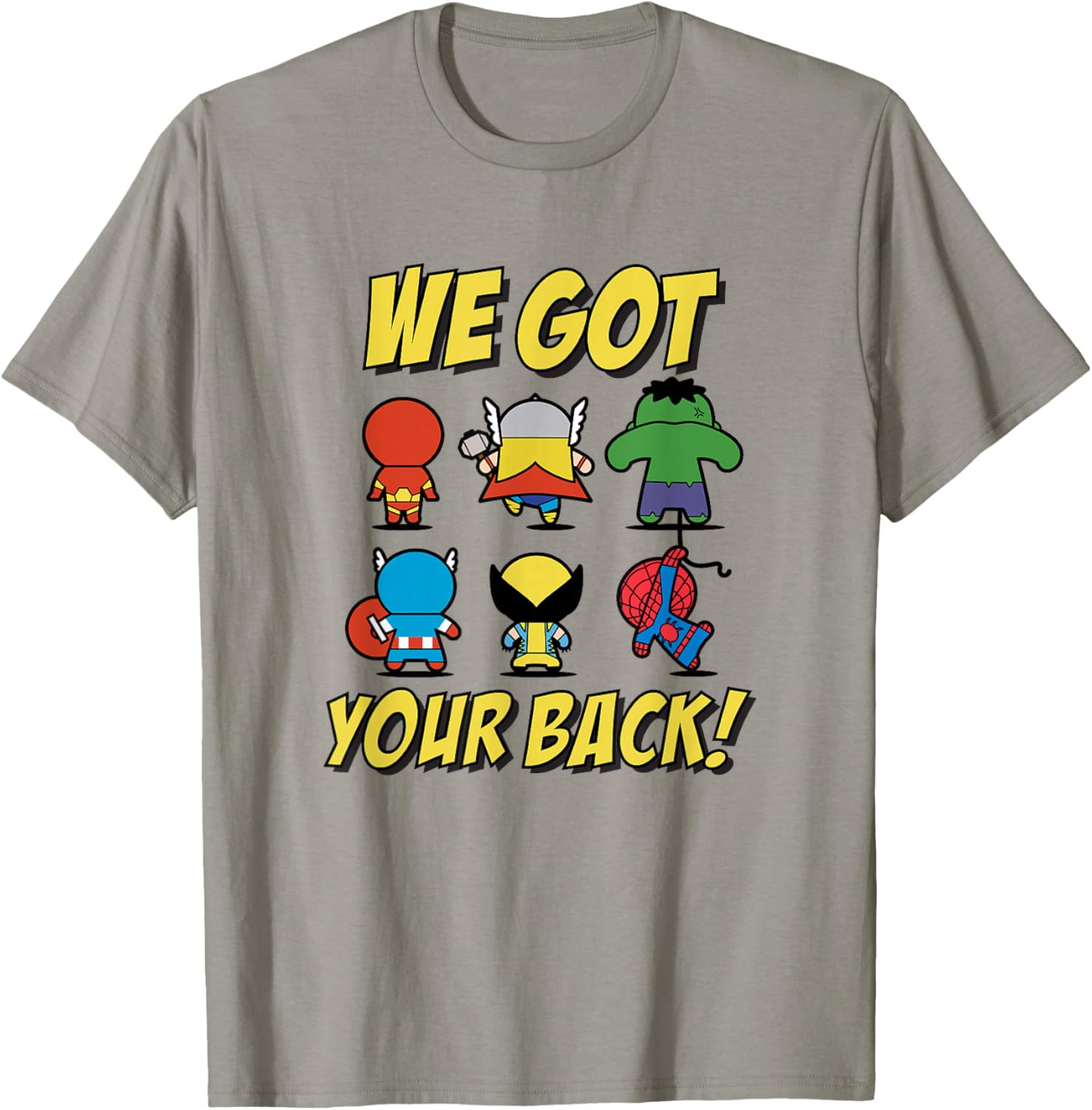 Marvel Kawaii We Got Your Back Chibi Avengers Backside Logo