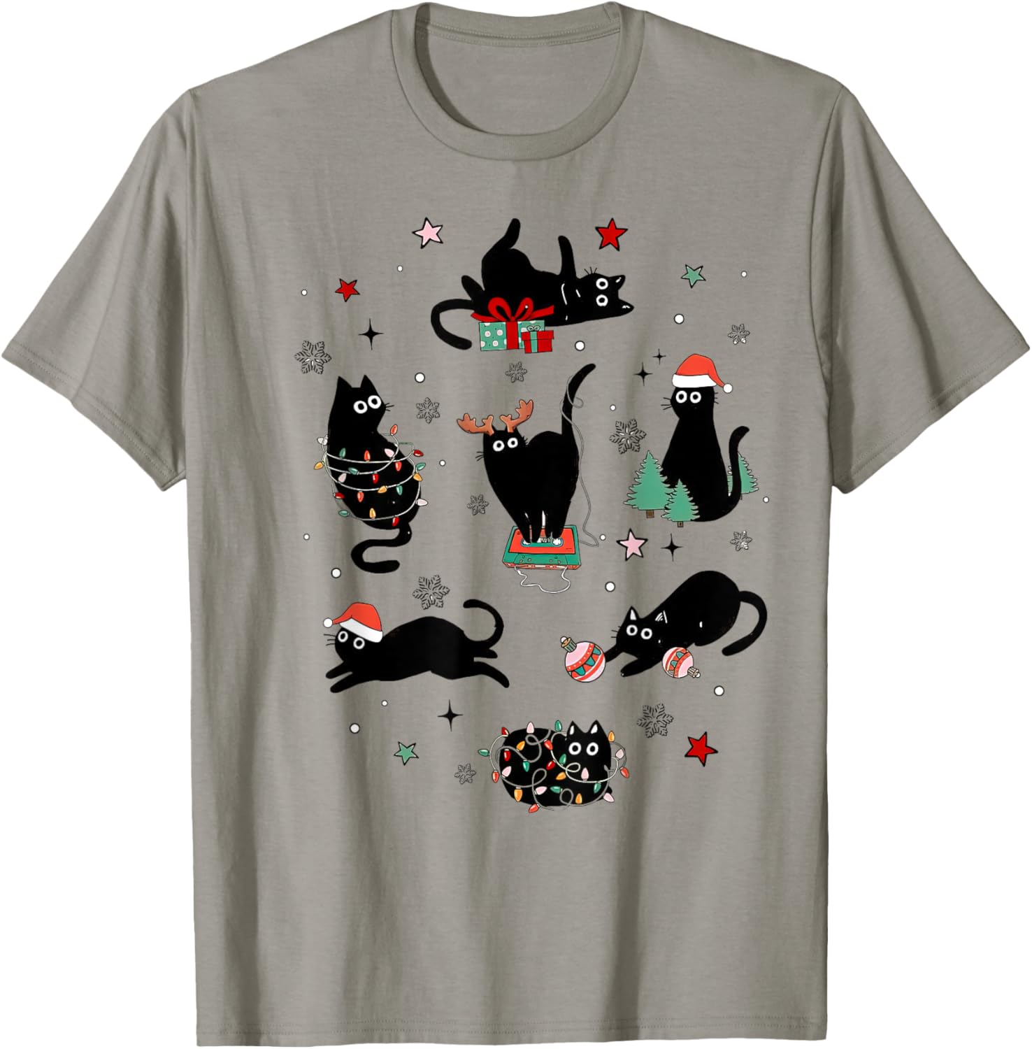 Christmas Black Cats T-Shirt