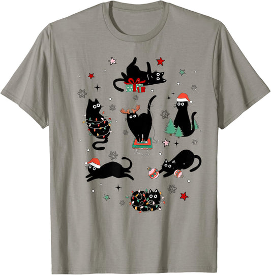Christmas Black Cats T-Shirt