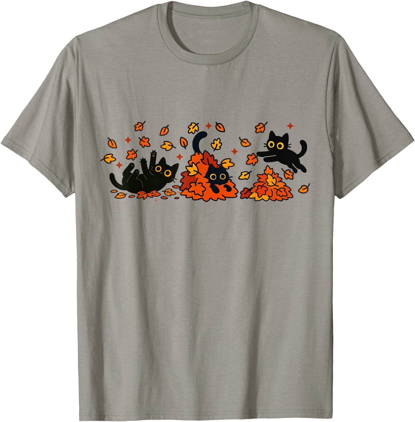 Retro Black Cats Fall Autumn Vibe Leaves Falling
