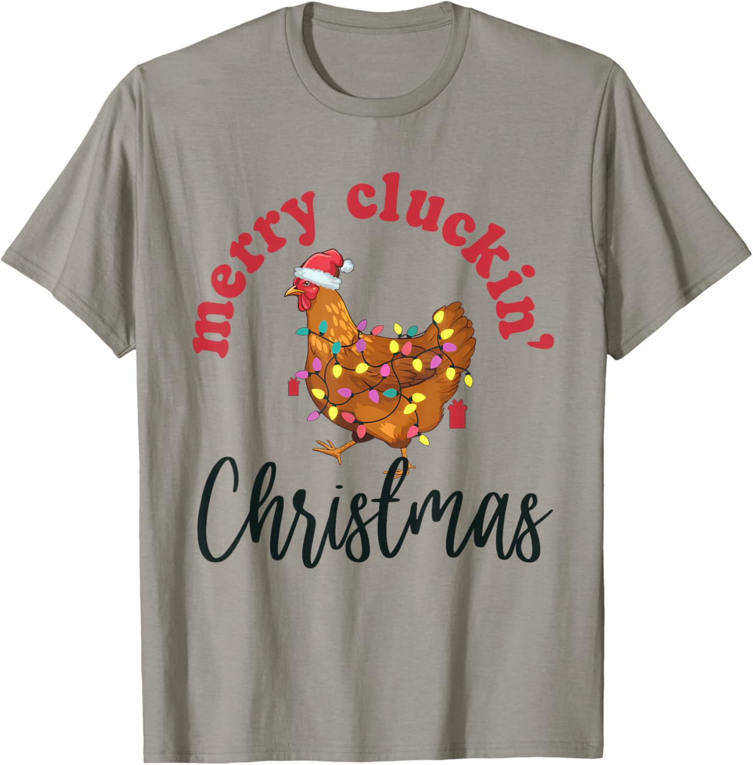 Merry Cluckin' Christmas Funny Chicken Santa Xmas Lights