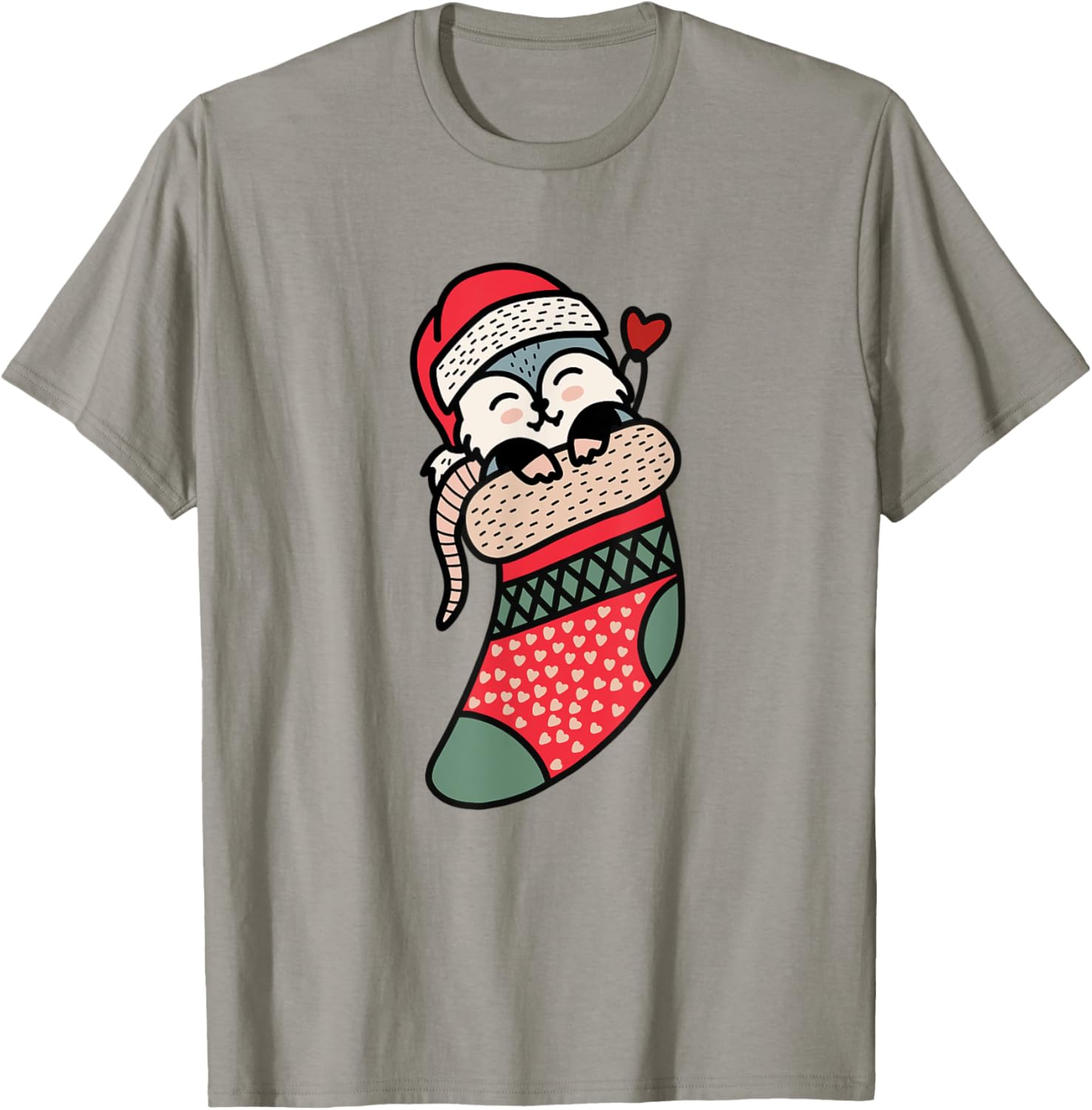 Cute Baby Possum In Christmas Sock Xmas Pajama