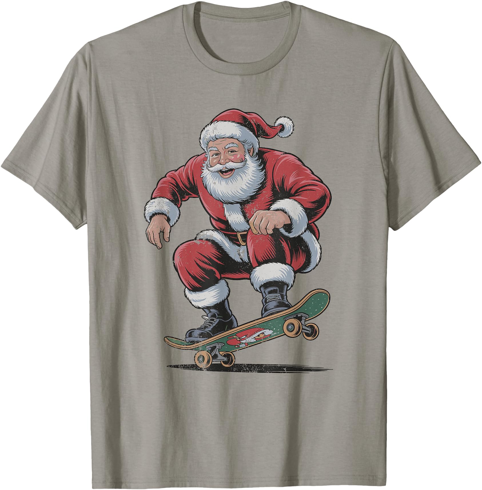 Santa Skateboarding Christmas Holiday Retro Vintage 90s
