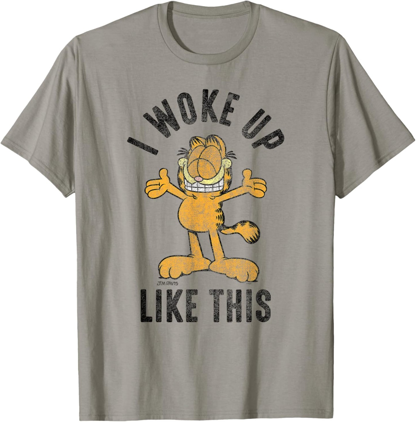 Garfield I Woke Up Like This Distressed Cartoon Cat