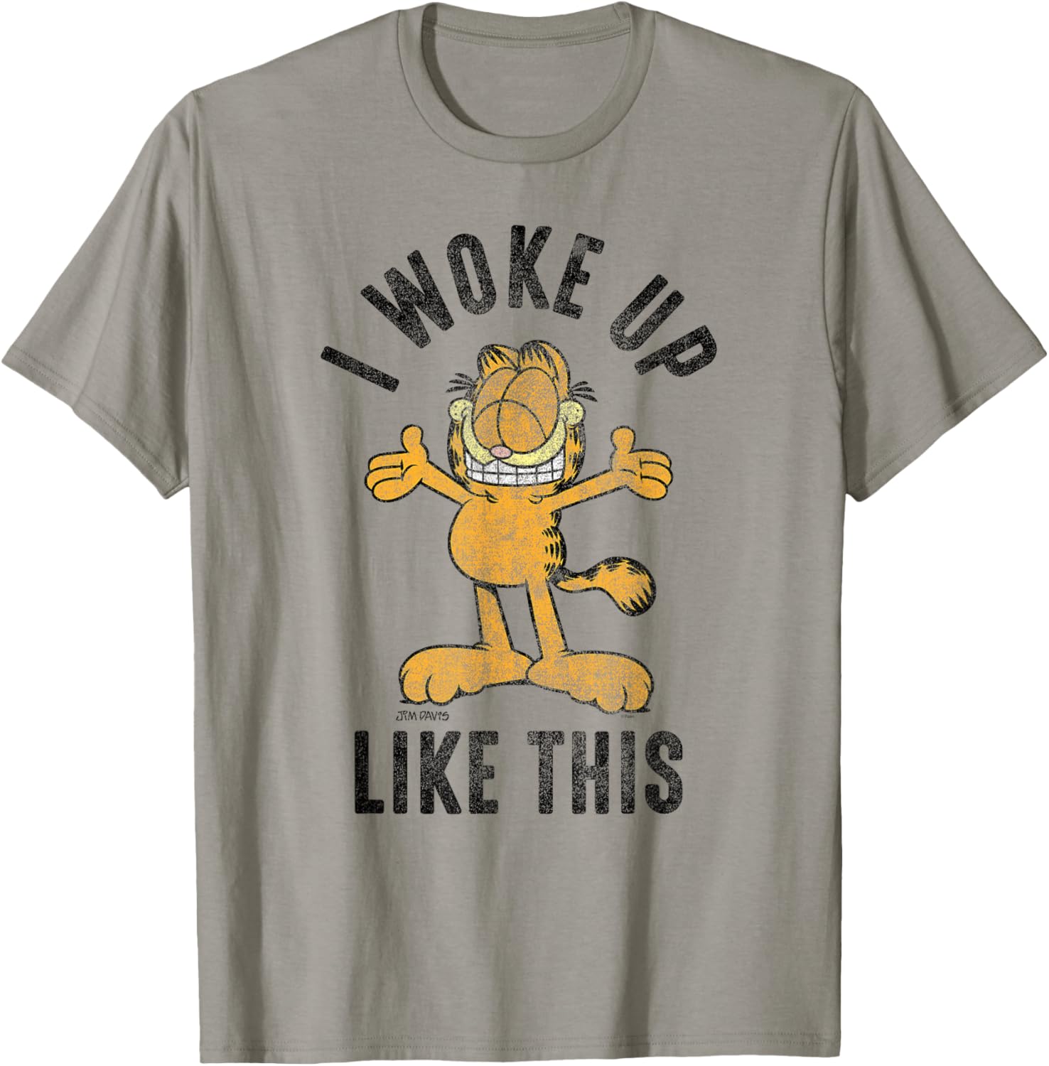 Garfield I Woke Up Like This Distressed Cartoon Cat