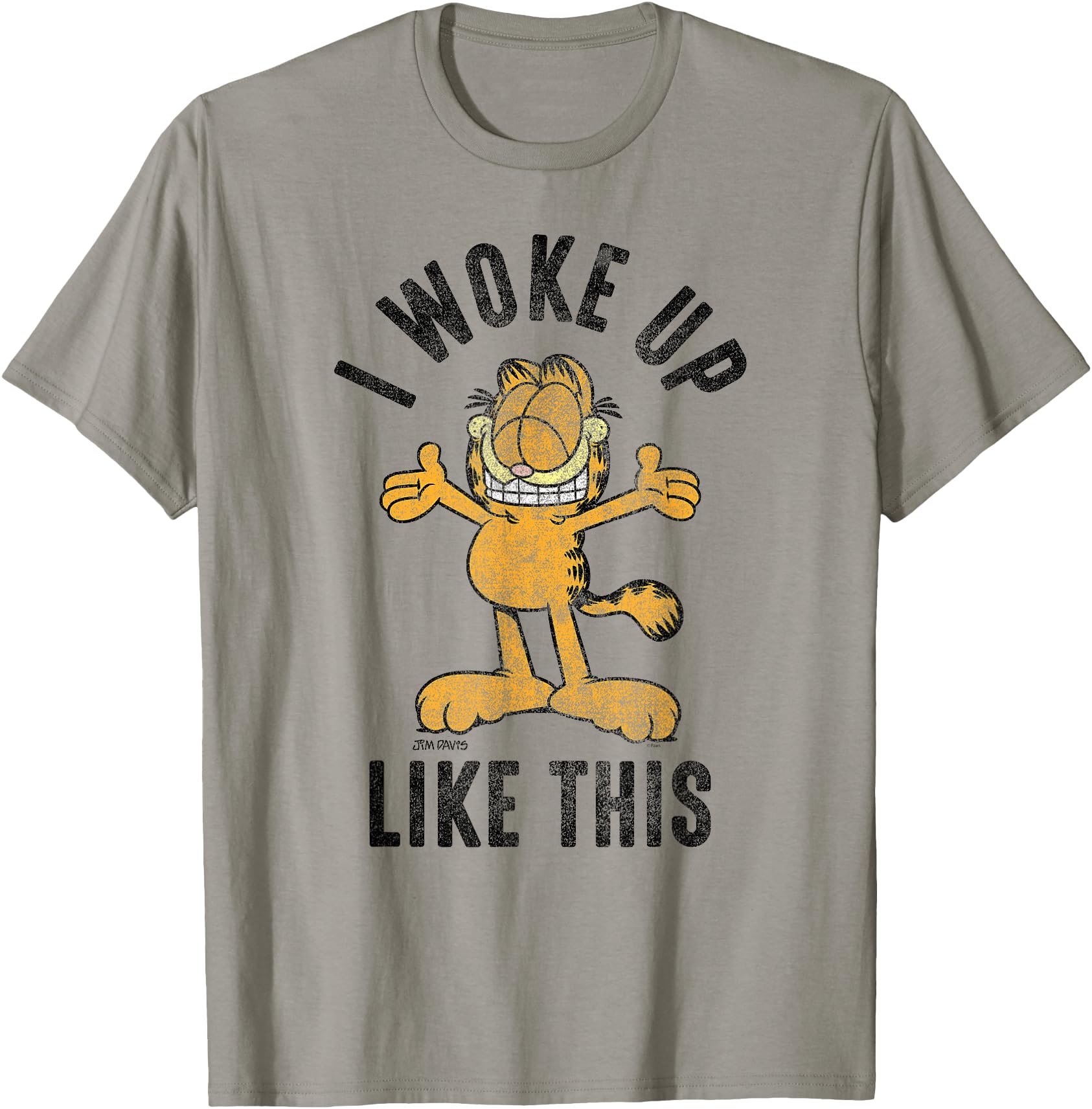 Garfield I Woke Up Like This Distressed Cartoon Cat