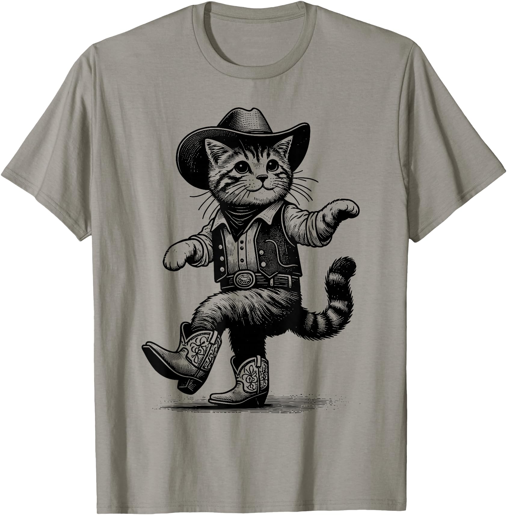 Cat With Cowboy Hat & Boots Cowgirl Western Country