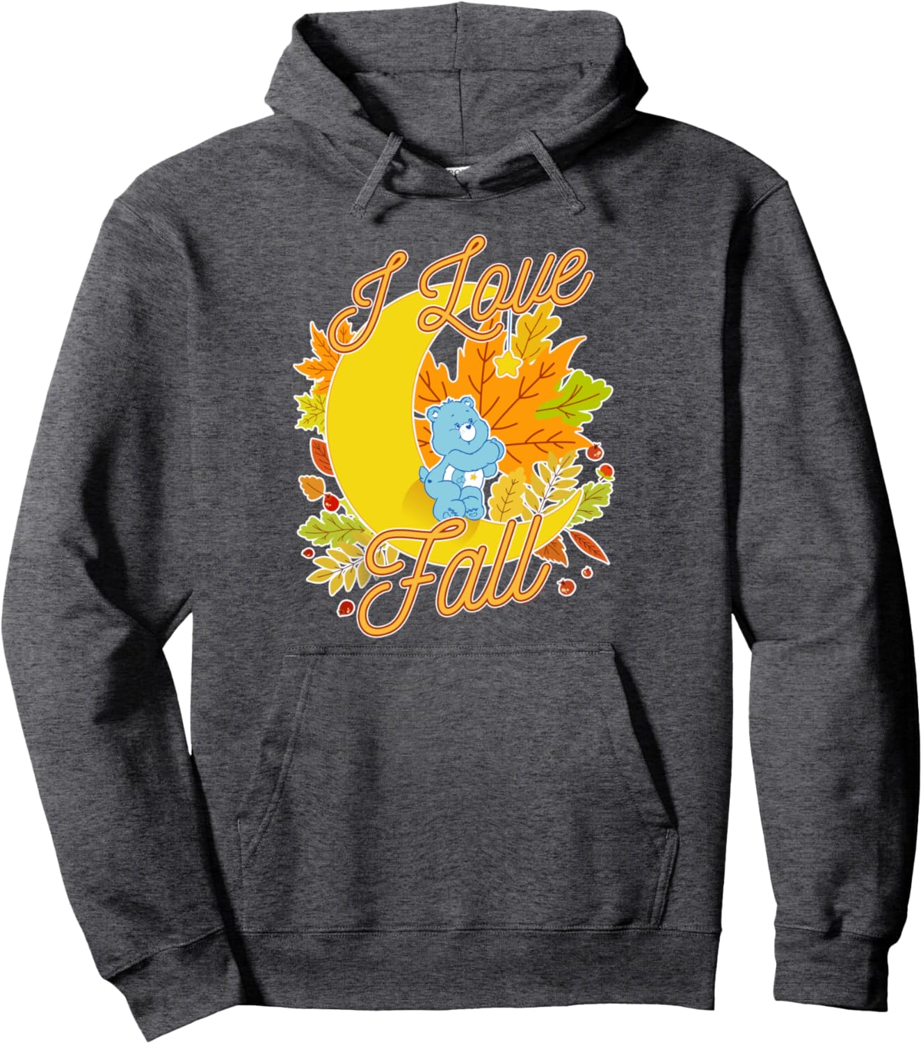 Care Bears Thanksgiving Bedtime Bear I Love Fall Moon Logo Pullover Hoodie