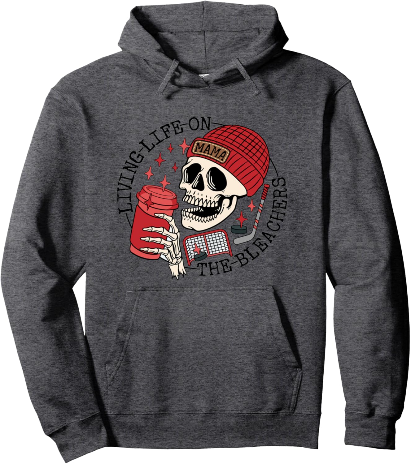 Living Life on the Bleachers Hockey Mama retro mother day Pullover Hoodie