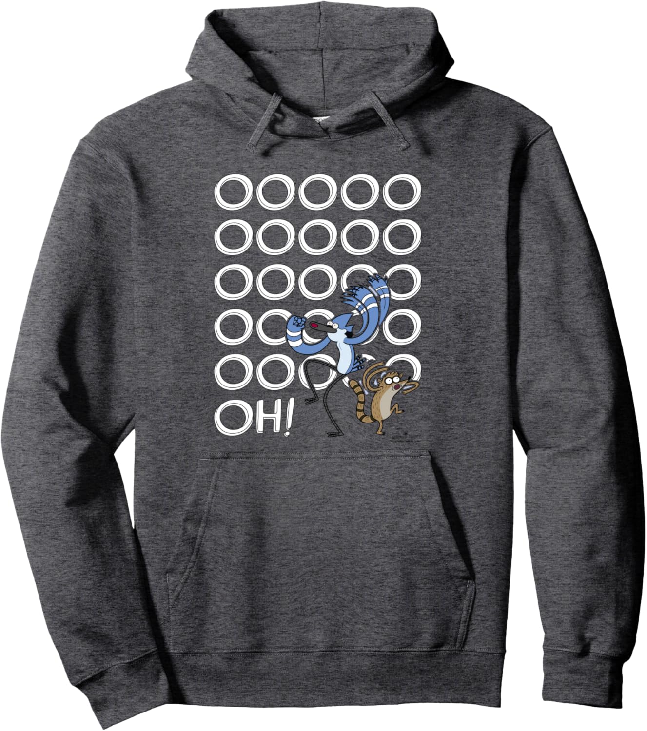 Cartoon Network Regular Show Mordecai and Rigby Ooooohs Blue Unisex-Adults Hoodie