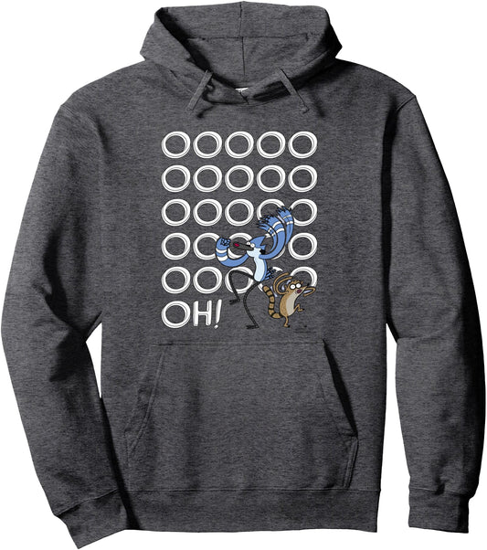 Cartoon Network Regular Show Mordecai and Rigby Ooooohs Blue Unisex-Adults Hoodie