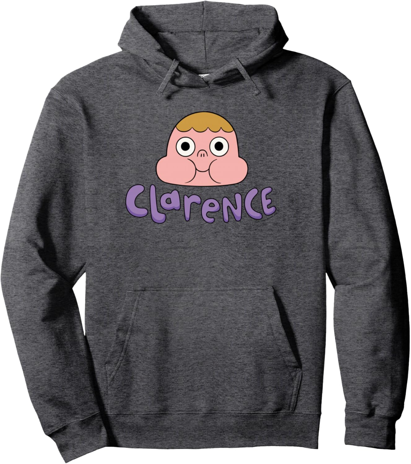 Cartoon Network Clarence Head Pullover Hoodie ,Grey ,Small