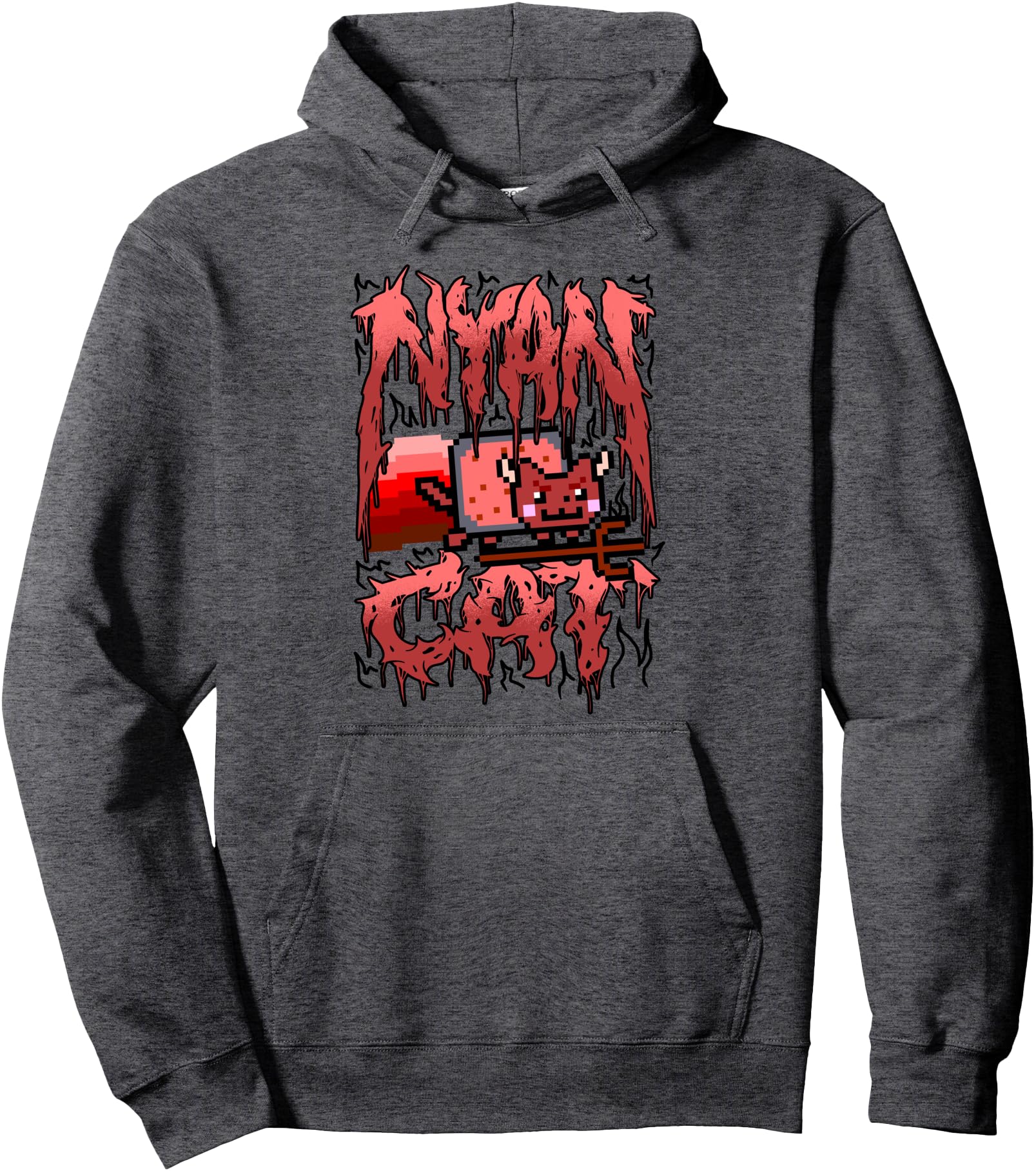 Nyan Cat Heavy Metal Devil Cat Funny Internet Meme Pullover Hoodie
