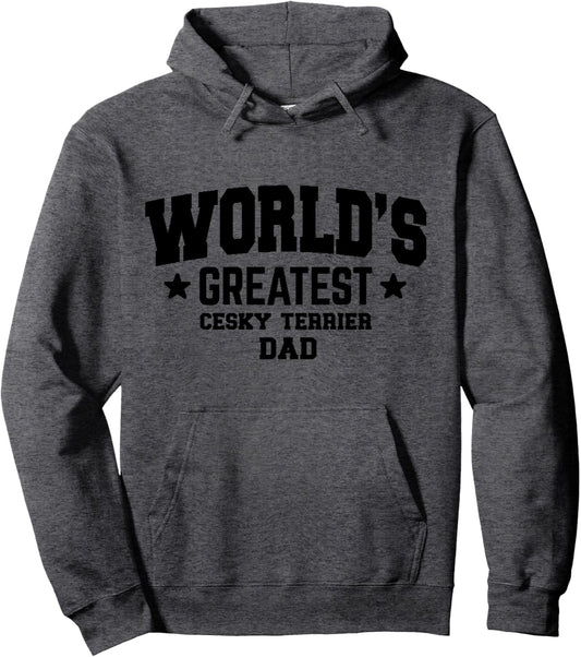 Cesky Terrier Dog Dad Funny Pullover Hoodie