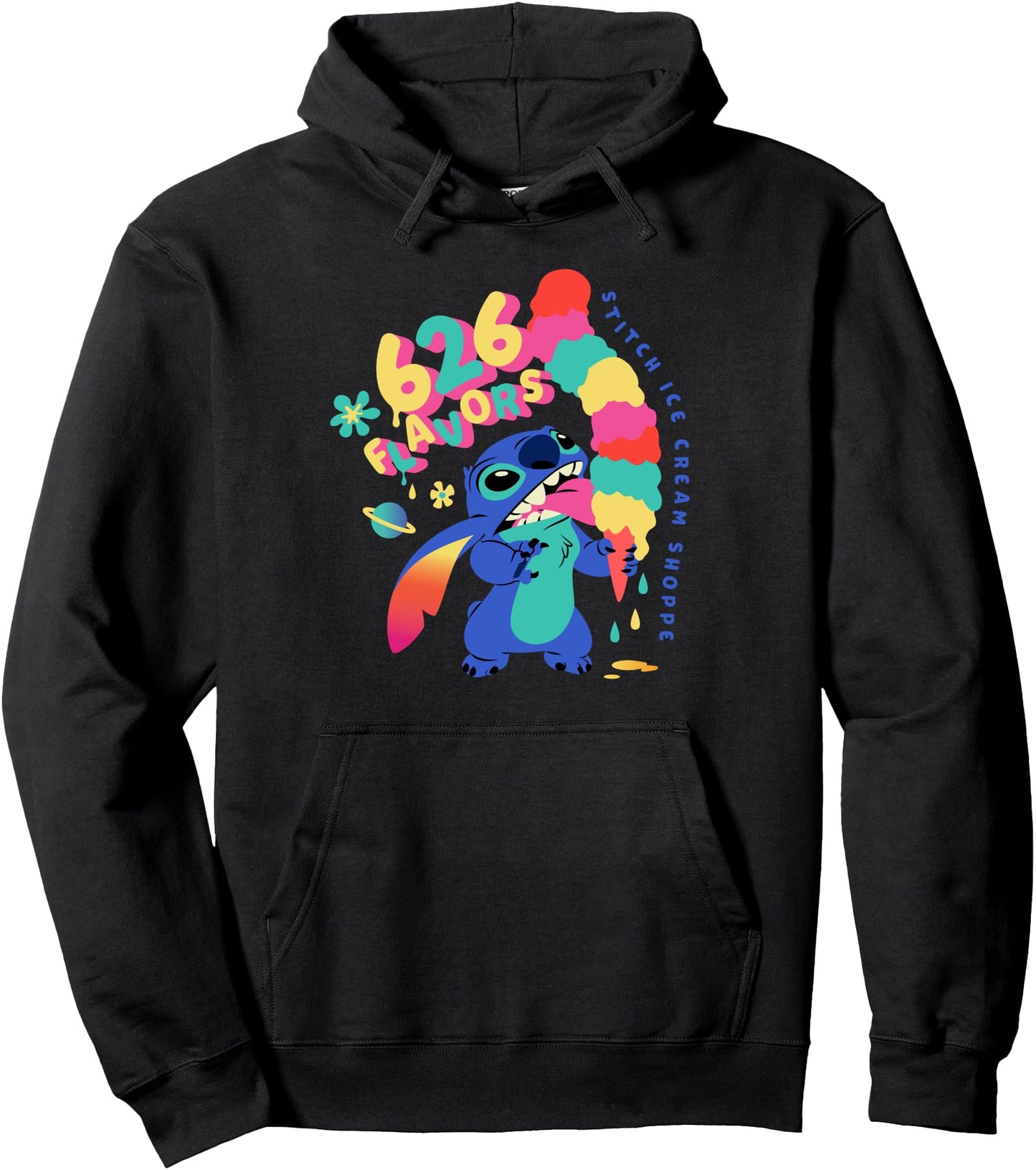 Disney Lilo & Stitch 626 Flavors Rainbow Ice Cream Cone Pullover Hoodie
