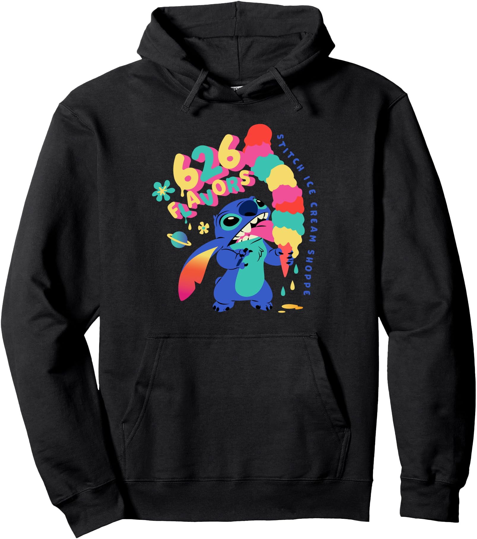Disney Lilo & Stitch 626 Flavors Rainbow Ice Cream Cone Pullover Hoodie