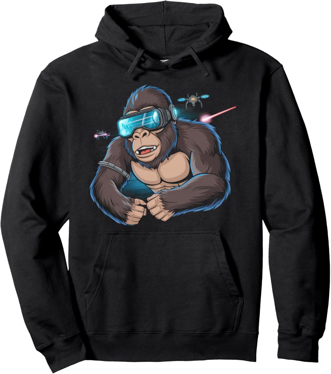 Gorilla VR Tshirt Boys Playing Adult Gaming Games Gamer Pullover Hoodie