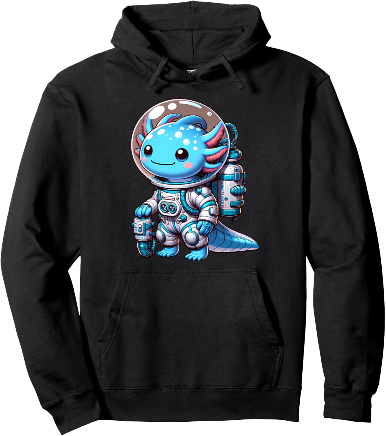 Cute Axolotl Astronaut Helmet Space Men Women Kids Pullover Hoodie