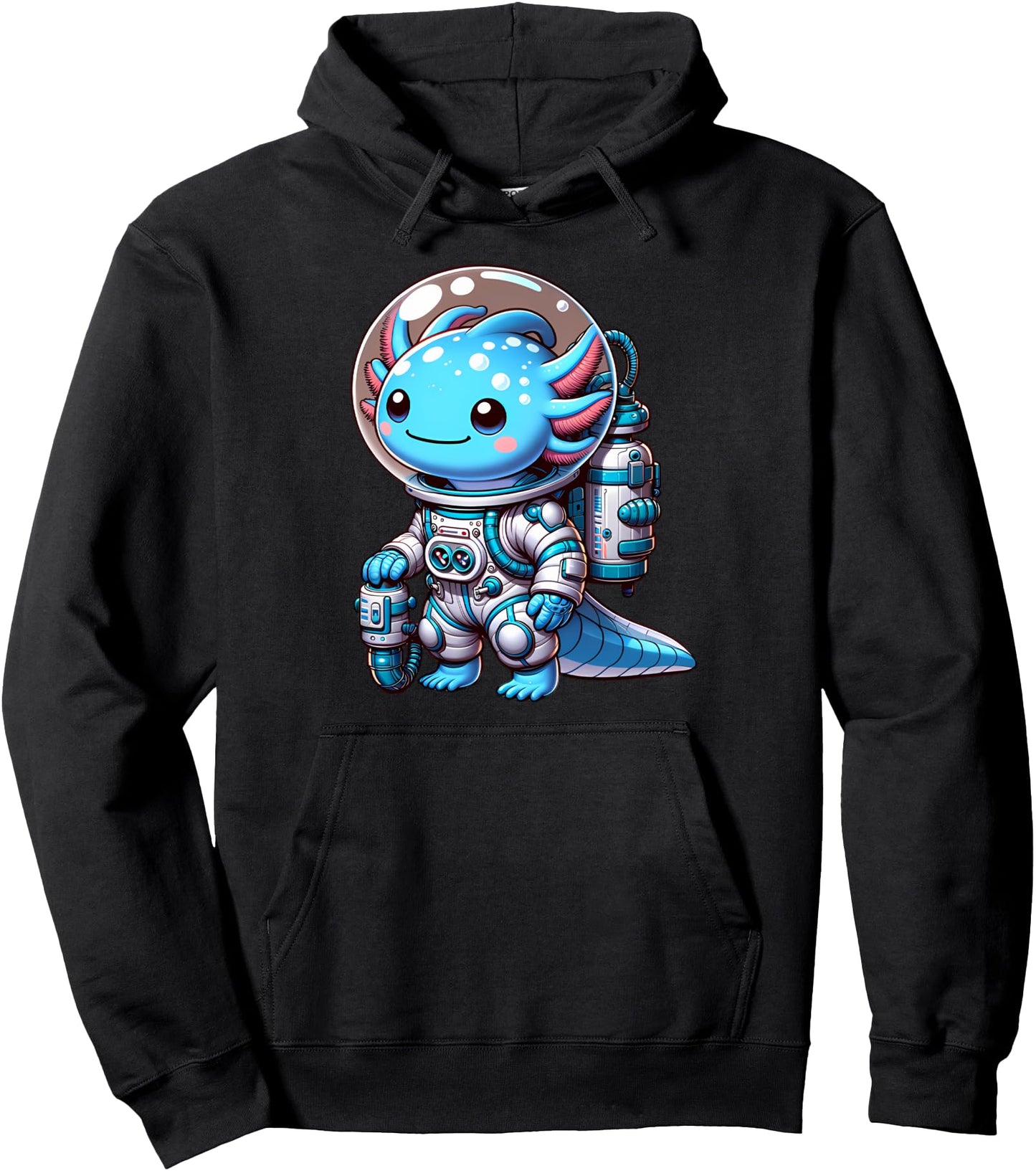 Cute Axolotl Astronaut Helmet Space Men Women Pullover Hoodie
