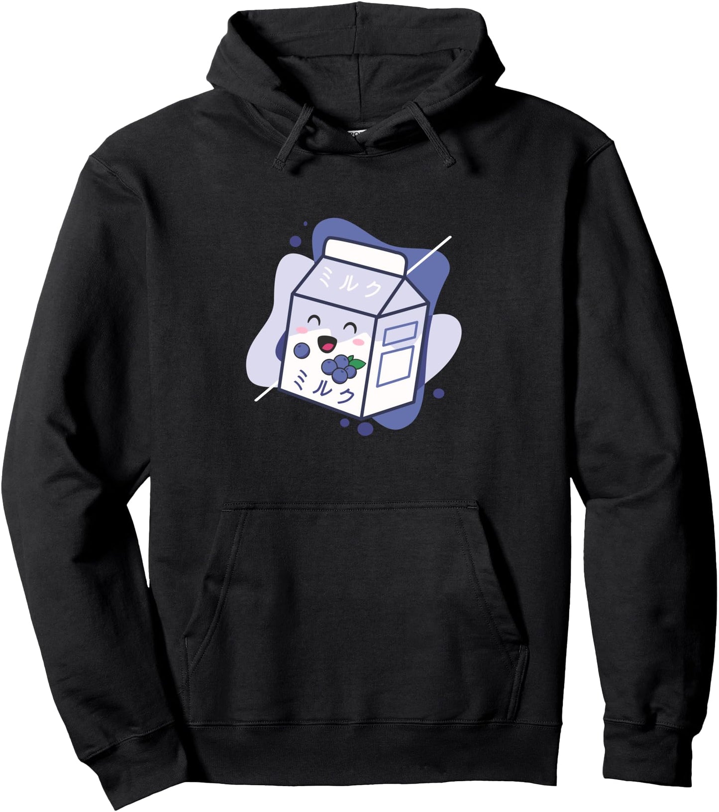 Kawaii Milk Retro Japanese Blueberry Milkshake Anime Pullover Hoodie