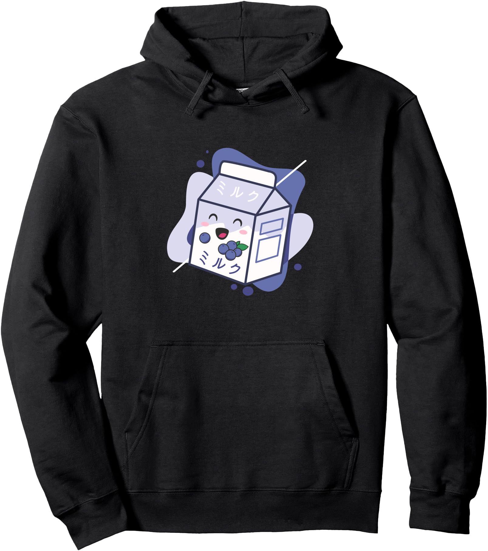 Kawaii Milk Retro Japanese Blueberry Milkshake Anime Pullover Hoodie