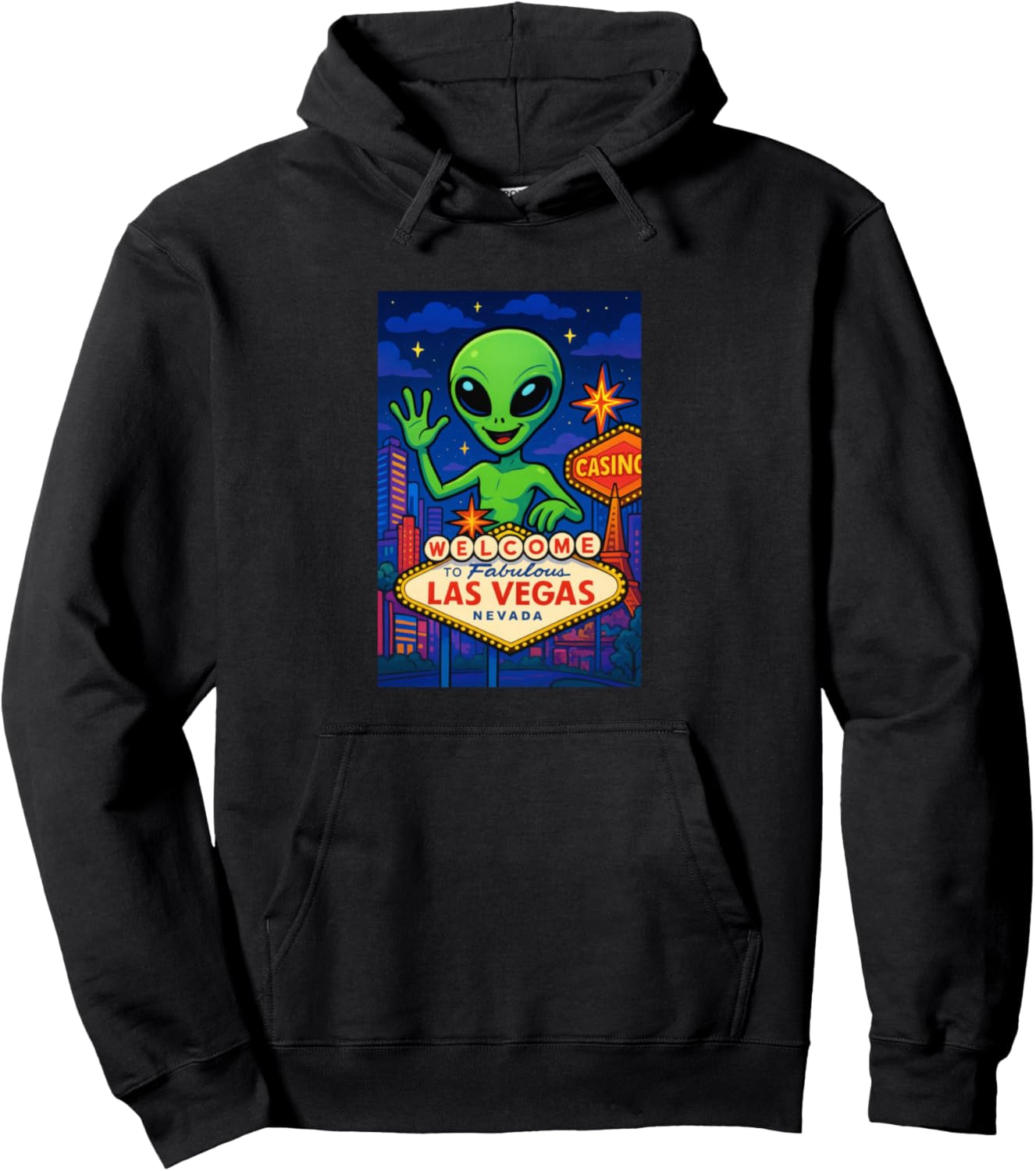 An Alien In Las Vegas Funny Vegas Trip Vacation Party Pullover Hoodie