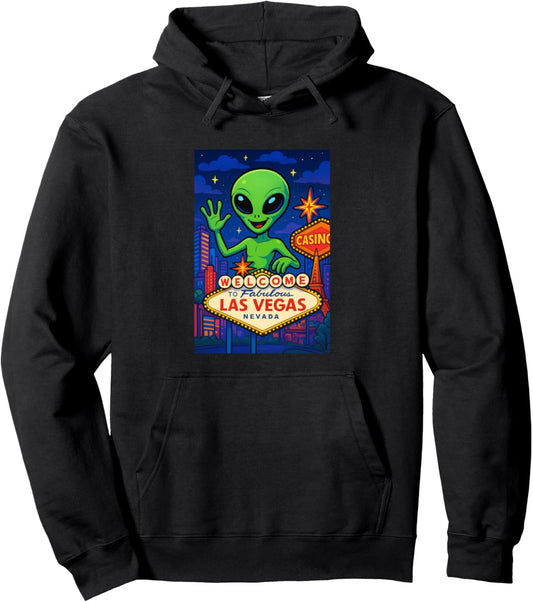 An Alien In Las Vegas Funny Vegas Trip Vacation Party Pullover Hoodie