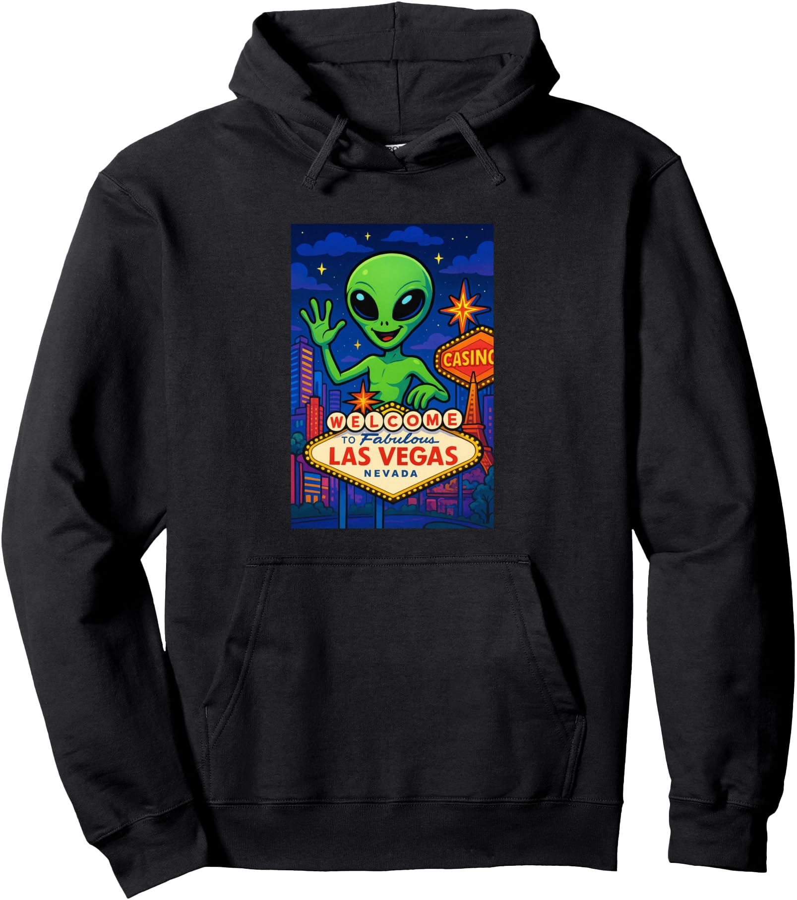 An Alien In Las Vegas Funny Vegas Trip Vacation Party Pullover Hoodie