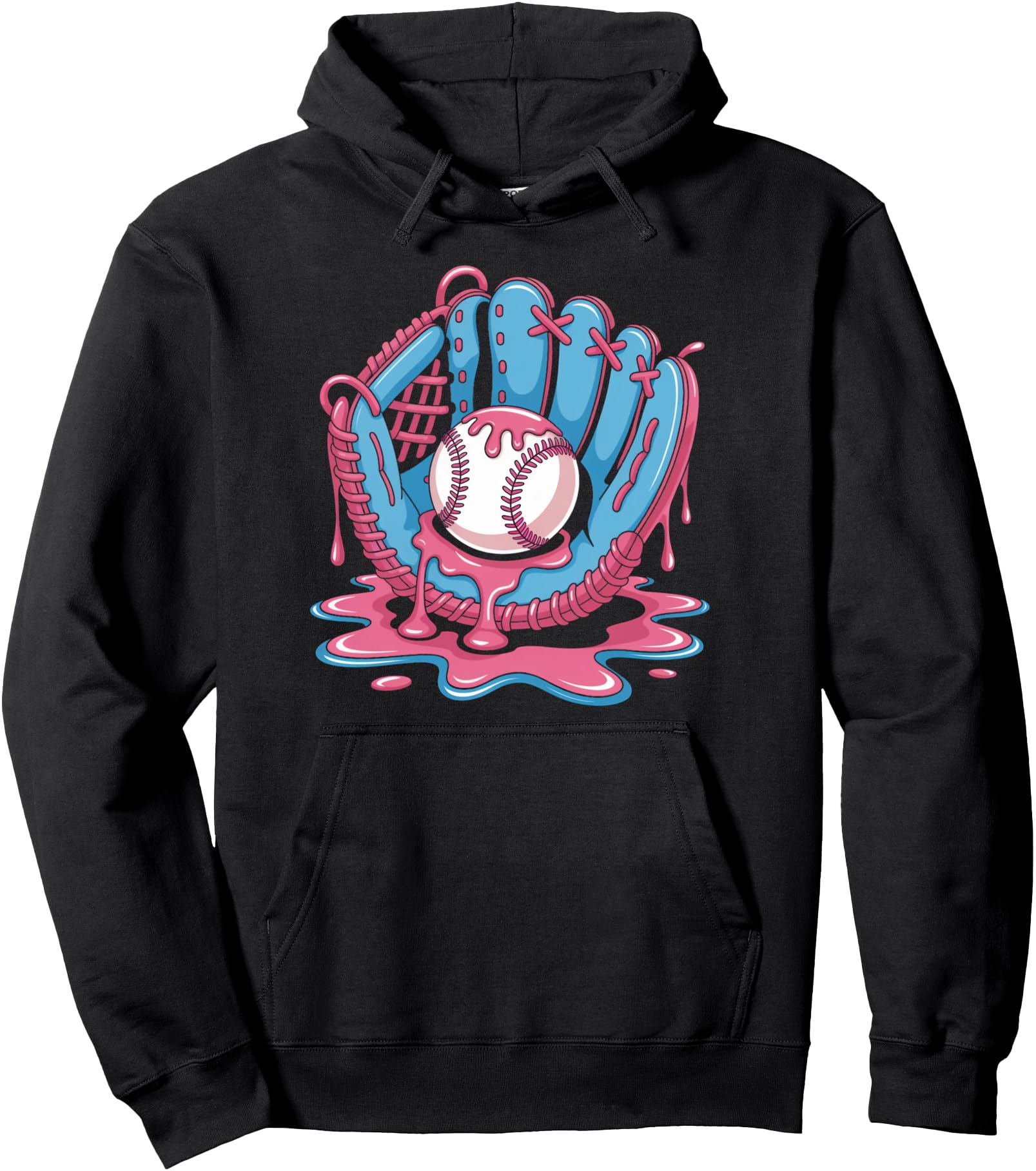 Home Plate Ice Cream Drip Men Women Game Baseball Drip Pullover Hoodie