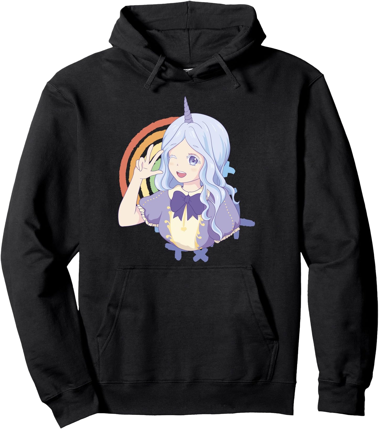 Cute unicorn anime girl For Teenager Girls Anime Fan Pullover Hoodie
