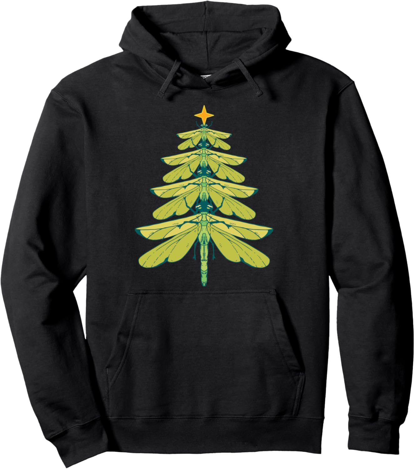 Merry Christmas insect Lover Dragonfly Christmas Tree Xmas Pullover Hoodie