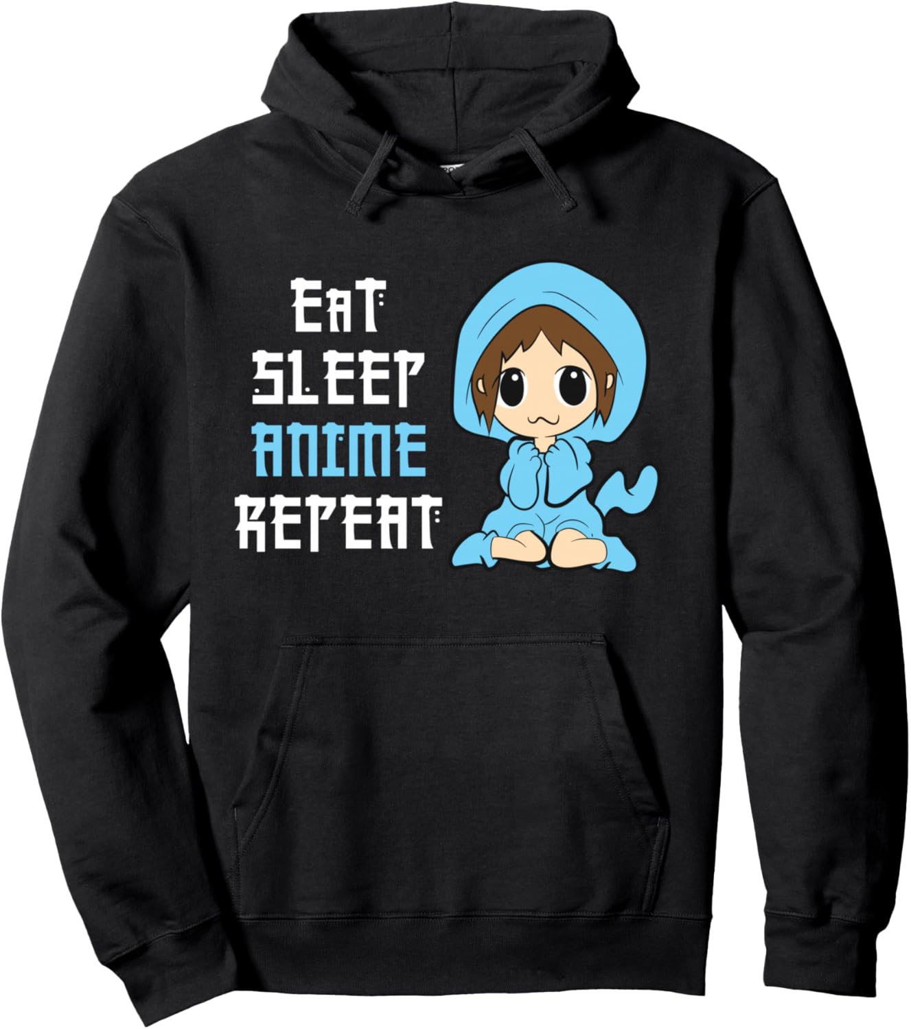 Eat Sleep Anime Repeat Love Anime Pullover Hoodie