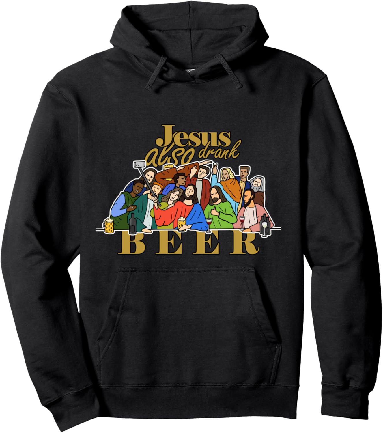 Christmas Hoodie The Last Supper with beer sweater Pullover Hoodie