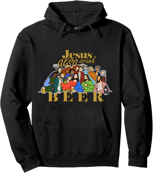 Christmas Hoodie The Last Supper with beer sweater Pullover Hoodie