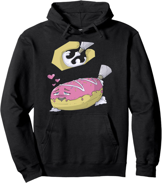 Ahegao Otaku Ecchi Etchi Hentai Sexy Doughnut Pun Lewd Senpai Pullover Hoodie