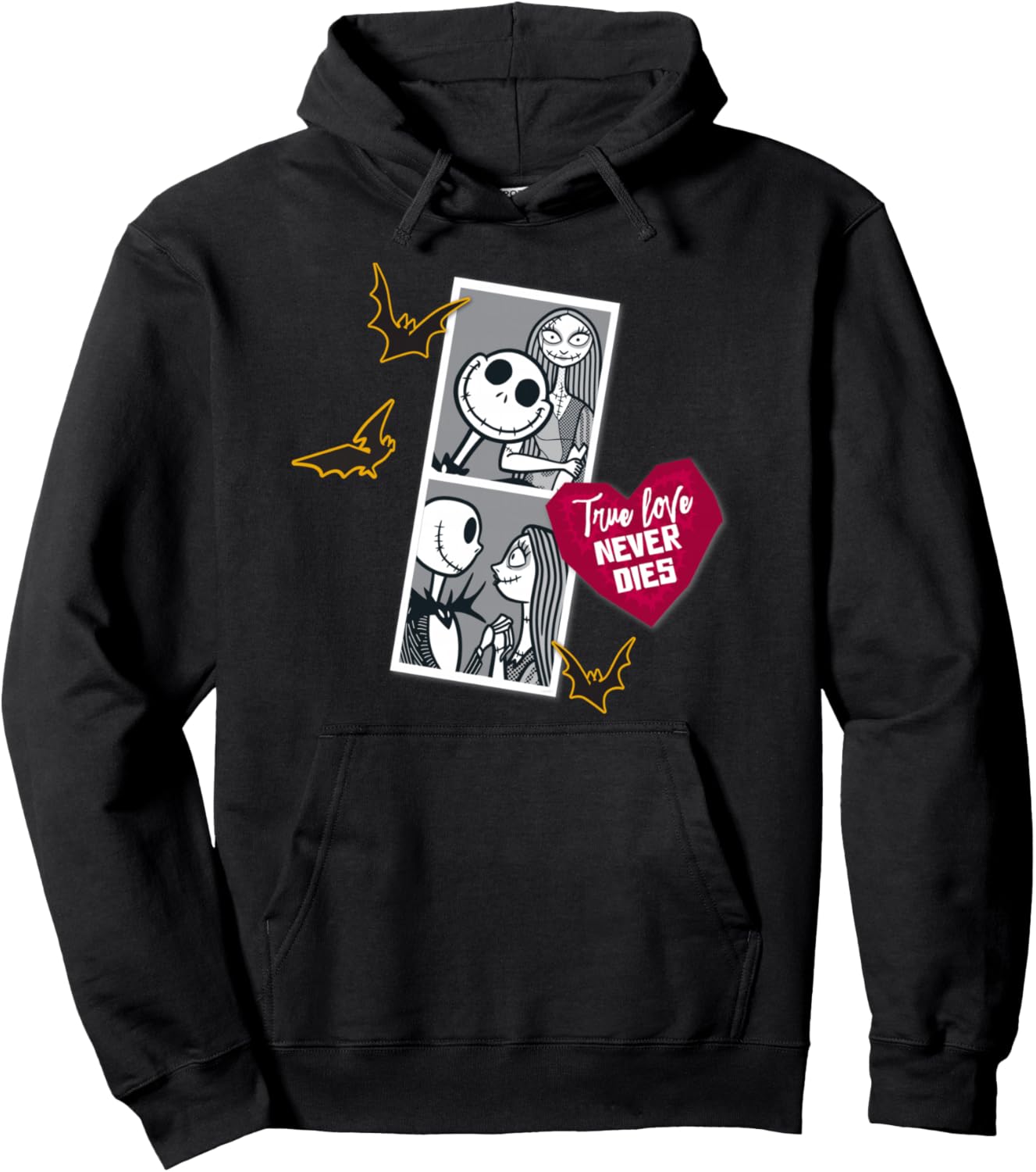 Tim Burton\u2019s The Nightmare Before Christmas Jack Sally Heart Pullover Hoodie