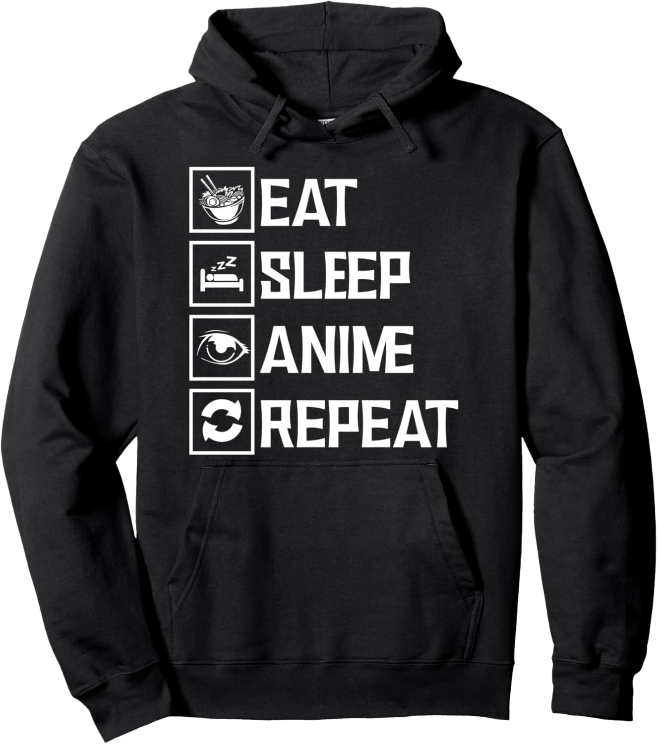 Kawaii Japan Manga Ramen Otaku Eat Sleep Anime Repeat Anime Pullover Hoodie