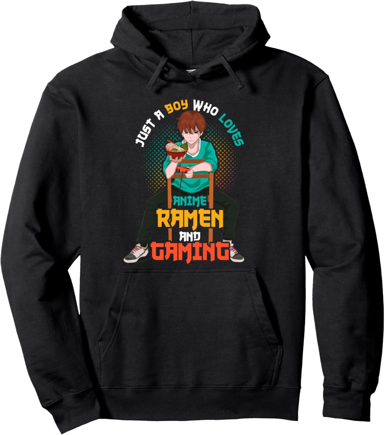 Gamer Ramen Noodles Gaming Japanese Manga Boys Anime Pullover Hoodie